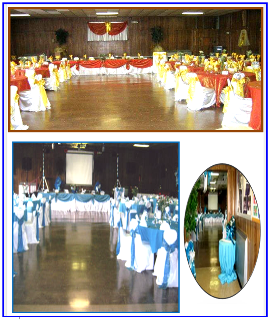 WIAA Banquet Hall - beautifully decorated event space with multiple setup options